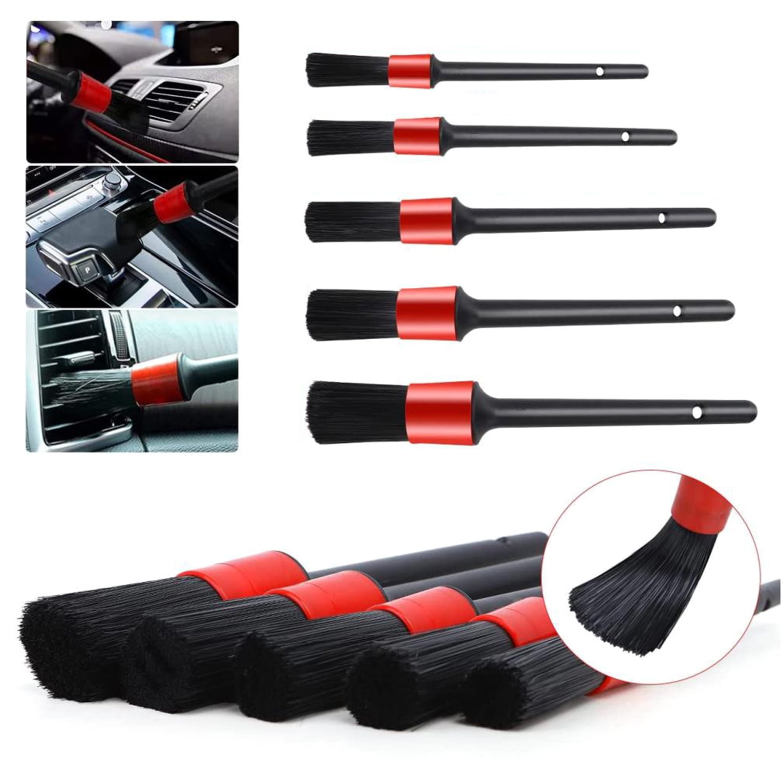 20Pcs Car Detailing Brushes Cleaning Brush Set Cleaning Wheels Tire Interior Exterior Leather Car Cleaning Kit