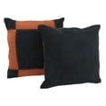 thumbnail image 2 of 18-inch Patchwork Microsuede Square Throw Pillows (Set of 2) 9810-S2-PW-BK-SP, 2 of 2