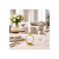 thumbnail image 3 of Round Righ Metal Candle Holder for Mantel Decor - Pillar Candlestick Holder for Centerpieces for Tables, Home, and Dining - Candlestick Accent for Console and Kitchen Counter Display - 7", Gold, 3 of 13