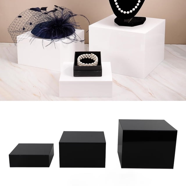Acrylic Cubic Risers, Acrylic Display Stand for Dessert Table, Buffet Tables Food Showcase Acrylic Cube Stand Risers Plastic Square Containers for Collectibles Wedding Party