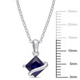thumbnail image 2 of Everly Women's 1 1/3ct TGW Created Blue Sapphire Sterling Silver Solitaire Pendant with Chain, 2 of 9