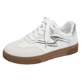 thumbnail image 6 of Rokment Womens Vintage Skateboarding Shoes Trendy Casual Suede Platform Low Top Fashion Sneakers Comfortable Skate Tennis Shoes White Size 6.5, 6 of 7