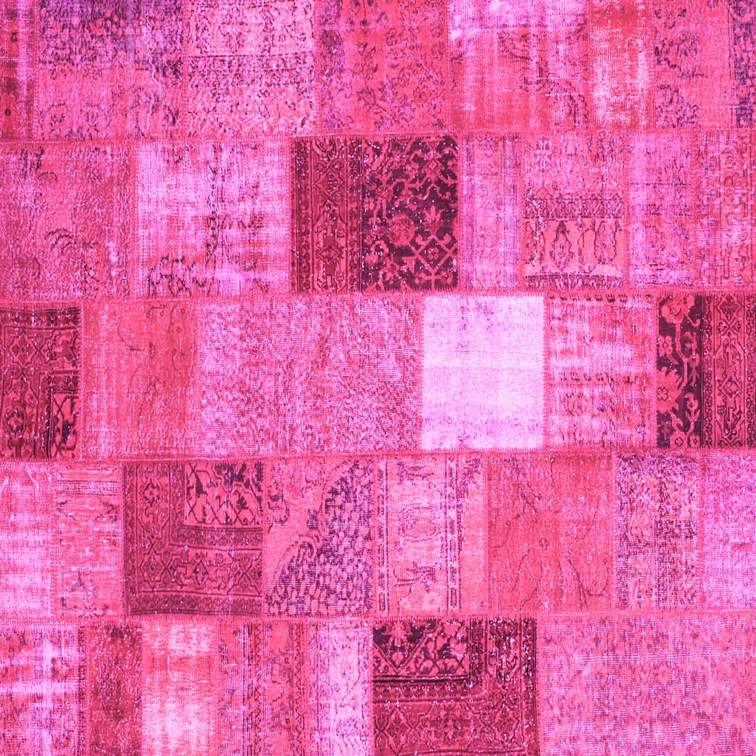 Ahgly Company Indoor Square Patchwork Pink Transitional Area Rugs, 6 ...