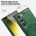 thumbnail image 5 of Magnetic for Galaxy S23 Plus Premium PU Leather Case,Built-in Invisible Stand [Compatible with Magsafe] Protective Slim Kickstand Phone Cover Compatible with Samsung Galaxy S23 Plus, Darkgreen, 5 of 9