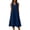 Navy, variant on Women's Sleeveless Henley Midi Dress with Pockets Casual a Line Cotton Blend Tank Dress - Soft Breathable V Neck Pull on Summer Dress for Everyday Wear