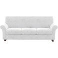 thumbnail image 1 of Couch Cover Velvet Plush Sofa Slipcover (XL Sofa, White), 1 of 7