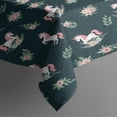 thumbnail image 3 of Green Cartoon Unicorn Flower Pattern Rectangle Tablecloth 60"x84",Waterproof Polyester Rectangle Table Cloth, Wipeable Spillproof Polyester Tablecloth for Dining, Camping, Indoor and Outdoor, 3 of 5