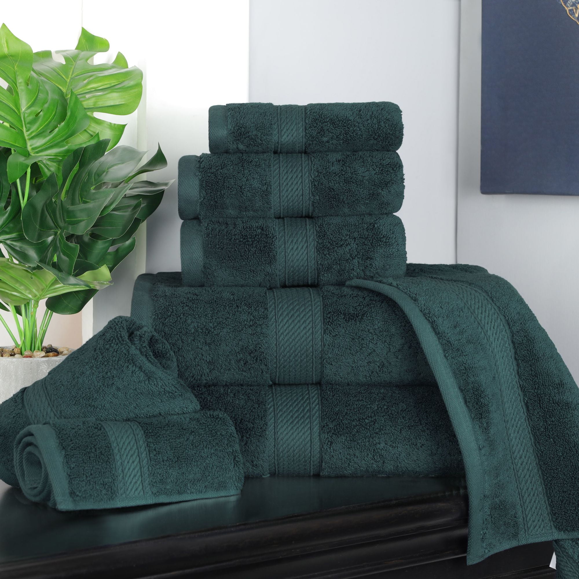 Superior Egyptian Cotton Plush Absorbent Luxury Soft 9-Piece Towel Set Turquoise / 9 Piece Towel Set
