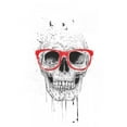 thumbnail image 3 of Solti, Balazs 11x14 Black Modern Framed Museum Art Print Titled - Skull With Red Glasses, 3 of 5