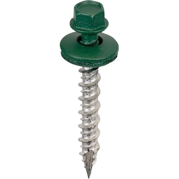 Acorn International Wood Screw High-Low Twin Lead Hex Drive - 250 Count, 1.5 in, Forest Green