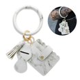thumbnail image 3 of Detachable PU Leather Keychain Card Holder Circle Bracelet Wristlet Keychain for Girlfriend Mother Friend, 3 of 10