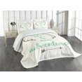 thumbnail image 3 of Ambesonne Adventure Quilted Bedspread Set 3 Pcs, Words Antlers Arrows, King Size, Charcoal Grey Sea Green, 3 of 5