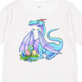 thumbnail image 4 of Inktastic Blue Easter Dragon with Painted Eggs Boys or Girls Long Sleeve Toddler T-Shirt, 4 of 5