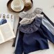 thumbnail image 4 of Ropa para niños de primavera y otoño, camiseta coreana de manga larga para niñas, camisa inferior con cuello con volantes florales, Top Base para niños, 4 of 6