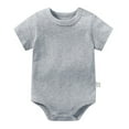 thumbnail image 2 of JUMEYU Baby Bodysuit Baby Girl Short Sleeve Bodysuit Romper Casual 0 3 6 9 12 18 24 Months (Grey,9-12 Months), 2 of 4