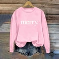 thumbnail image 3 of Craaazy Christmas Gifts Women's Christmas Merry Round-Neck Loose Sweatshirt Long-Sleeved Top Casual Sweatshirt Gifts For Women, 3 of 6