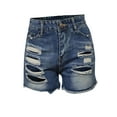 thumbnail image 4 of Dealovy Jeans Shorts for Women Casual Summer Loose Fitted Ripped Frayed Vintage Tassel Denim Shorts, 4 of 4