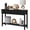 Black, variant on Coewske Narrow Console Table Painted Wood Long Sofa Entryway Table w/ 3 Drawers & Open Shelf Black