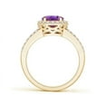 thumbnail image 2 of ANGARA Natural Oval 1.6 ct Amethyst Split Shank Halo Ring in 14K Yellow Gold for Women (Size-9x7mm) | February Birthstone, Birthday, Anniversary, Jewelry Gift for Women | Natural Amethyst Ring, 2 of 9