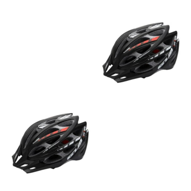 Yuarrent casco de bicicleta de 30 hoyos gorras al aire libre integralmente moldeado portátil ajustable montar noche ciclismo cascos sombrero de Negro/M 2Conjunto