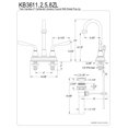 thumbnail image 3 of Kingston Brass KB3611ZL 4 in. Centerset Bathroom Faucet, Polished Chrome, 3 of 3