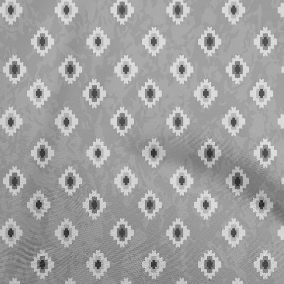 oneOone Viscose Chiffon Gray Fabric African Aztech Dress Material Fabric Print Fabric By The Yard 42 Inch Wide