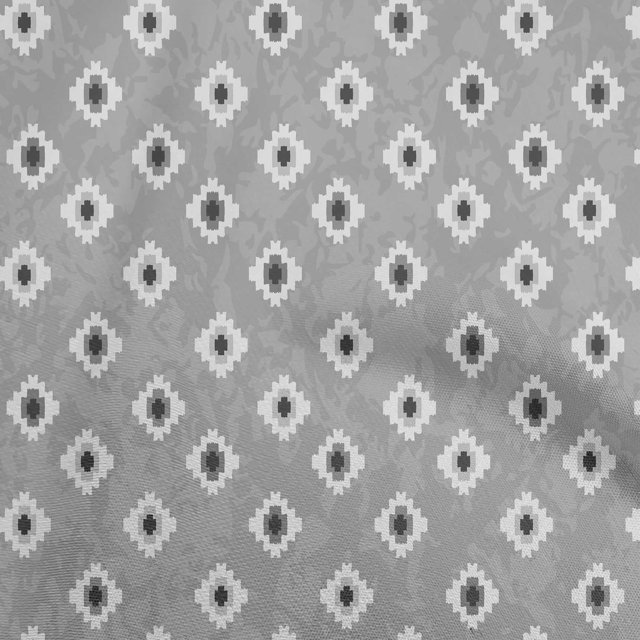 oneOone Cotton Poplin Gray Fabric African Aztech Sewing Material Print Fabric By The Yard 56 Inch Wide