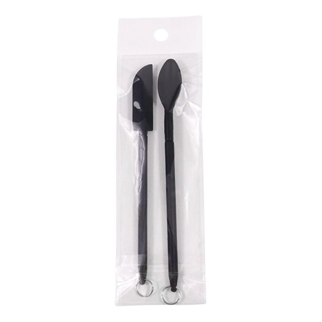 Mini telescópica de silicona, 2x, de limpiar, estirable, reutilizable, tamaño , de comida para cosmético maquilje, Negro Soledad Cuchara telescópica
