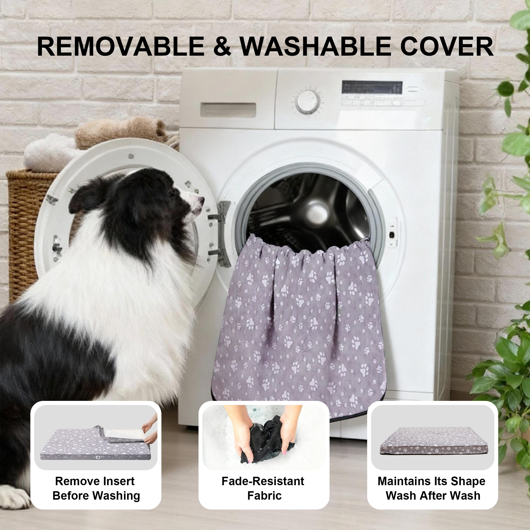 Welfibr Orthopedic Dog Crate Bed with Egg Crate Foam photo 6