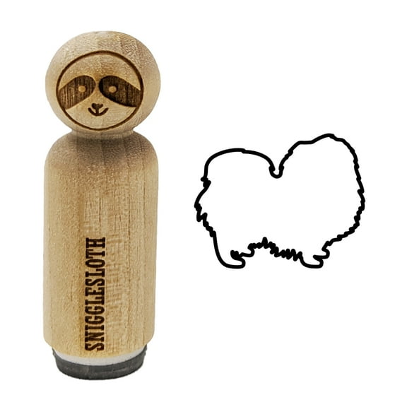 Pekingese Dog Outline Rubber Stamp for Scrapbooking Crafting Stamping - Mini 1/2 Inch