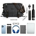 thumbnail image 6 of BOUTAMAL Unisex adjustable shoulder strap Canvas 15.6" Laptop Messenger Bag, Black, 6 of 9