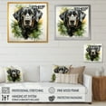 thumbnail image 4 of Designart "Tropical Labrador Art Portrait" Animals Framed Wall Art Decor - Modern Black Dog Hallway Framed Wall Art Decor, 4 of 6