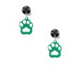 thumbnail image 2 of Delight Jewelry Acrylic Small Paw Green Black Crystal Clip on Earrings, 2 of 5