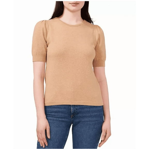 Vince Camuto Women's Short Sleeve Sweater XL Latte Heather