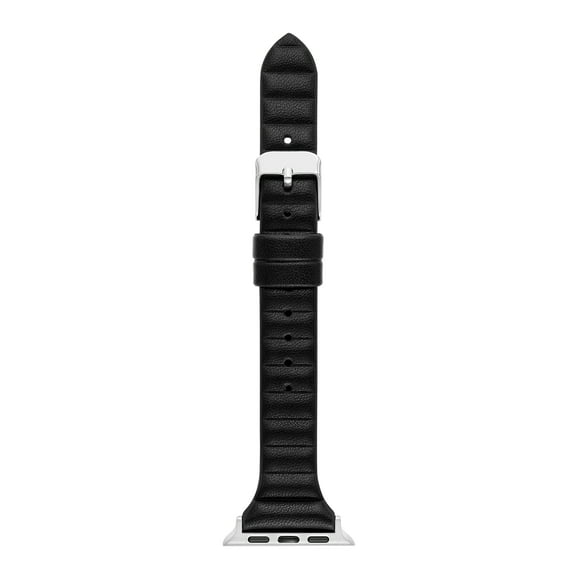 Interchangeable Black Vegan Leather Padded Tech Watch Band (FMDBA047) 38/41mm