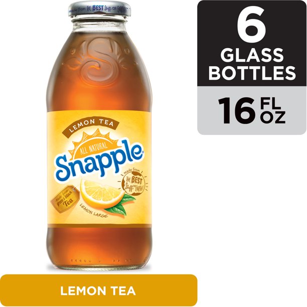 Snapple Lemon Tea, 16 fl oz glass bottles, 6 pack