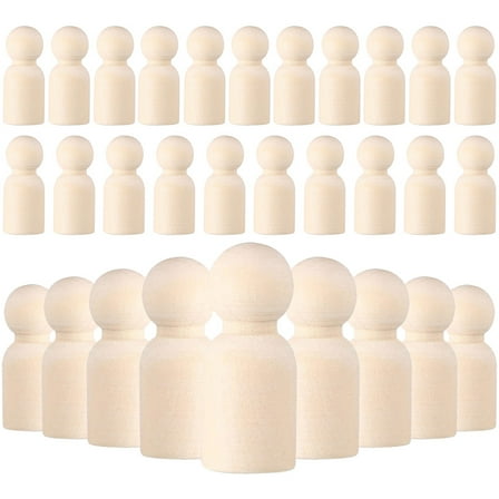 WRISTBIQUE DIY Design Wooden Peg Doll Light Yellow 30pcs