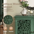 thumbnail image 6 of S-HOME Vintage Accent Cabinet with Hollow-Carved Floral Design, Solid Wood Legs, 2 Door Storage Sideboard, for Entryway or Living Room Decor, Antique Green, 6 of 11