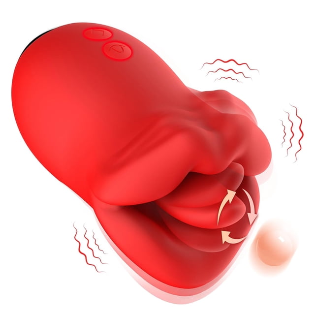 Lamiendo la lengua vibrador giratorio estimulador de silicona mujer adulta juguete sexual