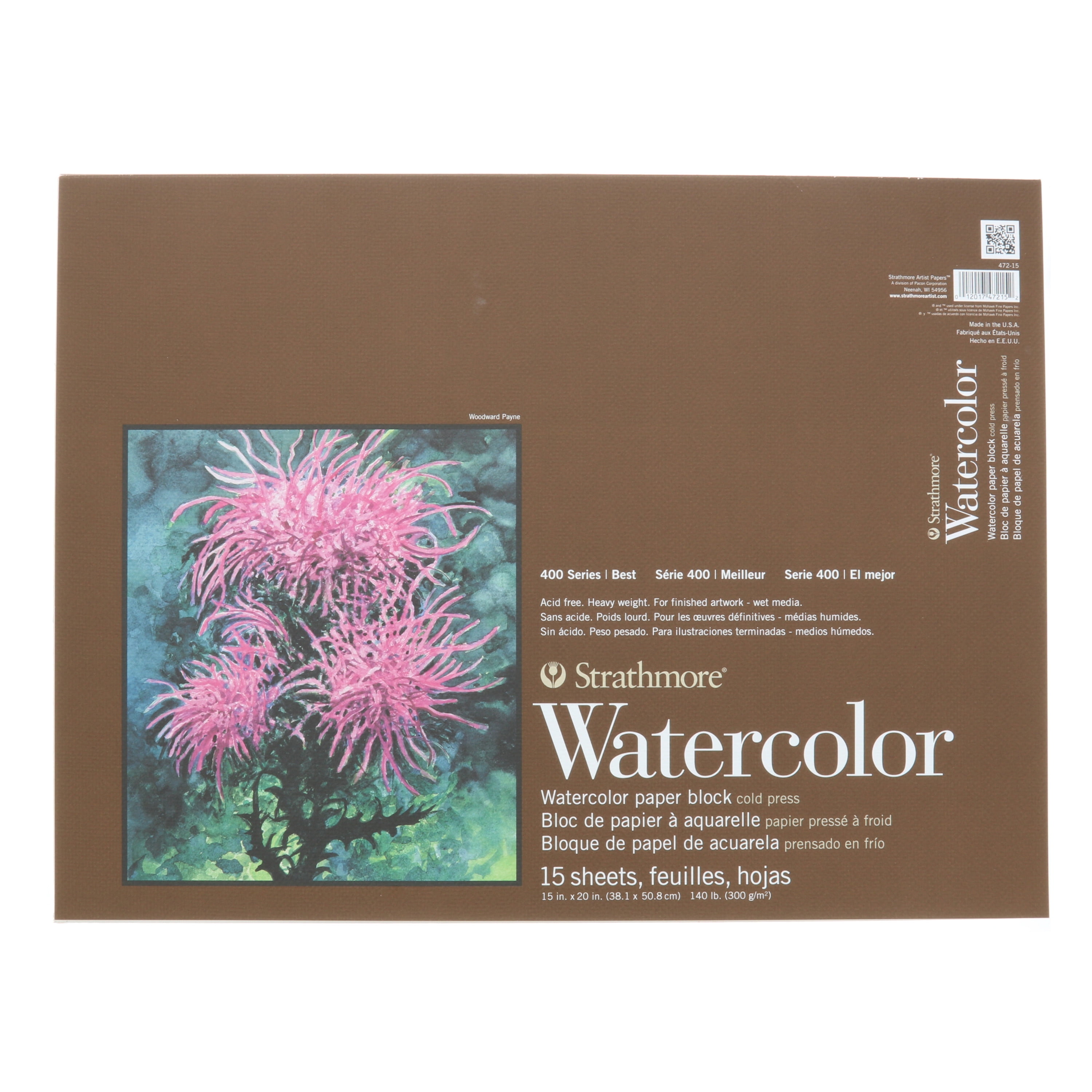 Strathmore Watercolor Paper Block, 400 Series, 15" x 20"