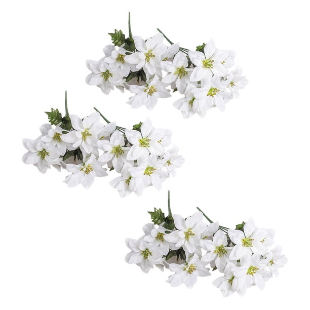 Flores navideñas falsas Inteprter 6 uds. ABS Decoración del hogar blanco