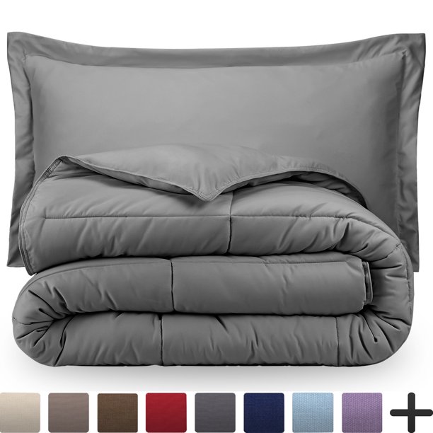 Bare Home Goose Down Alternative Comforter Set, Hypoallergenic, Queen