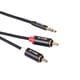thumbnail image 2 of Carcasa Aleación Aluminio Trenzado Cable Audio AUX para Subwoofer Conexión 3 5 Mm A 2 RCA [BK3625] (10 M), 2 of 6