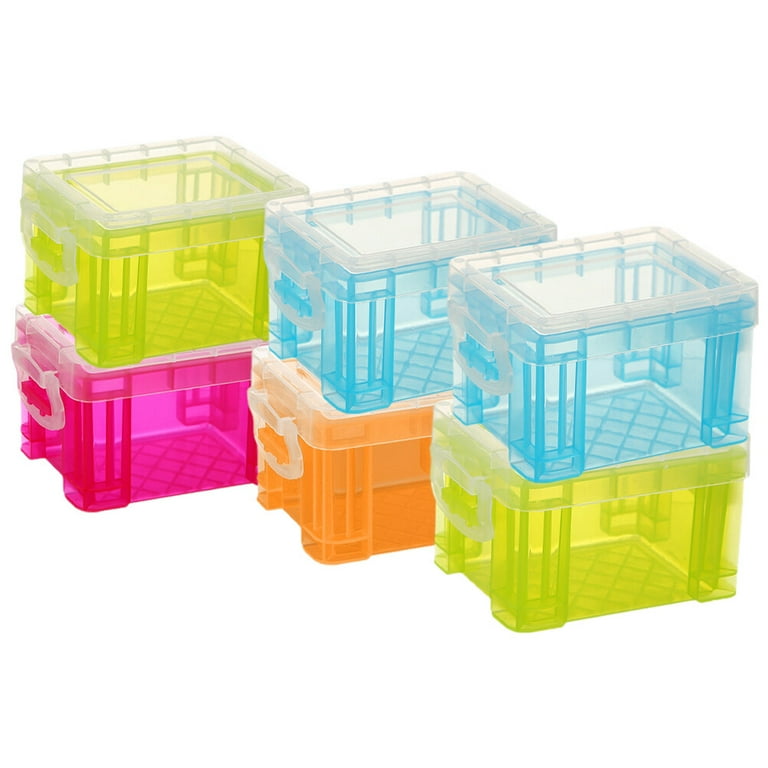 Homemaxs 6pcs Small Plastic Storage Box with Lid Small Storage Bin Box Sundries Storage Box, Size: 8.5x6cm