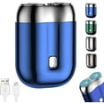 thumbnail image 1 of Gradientiscolor 2025 New Upgrade Pocket Shaver USB Mini Shavers, Mini Dual-Head Electric Shaver, Pocket Size Washable Double Head Electric Razor, Wet and Dry for Home, Office, and Travel (Blue), 1 of 8