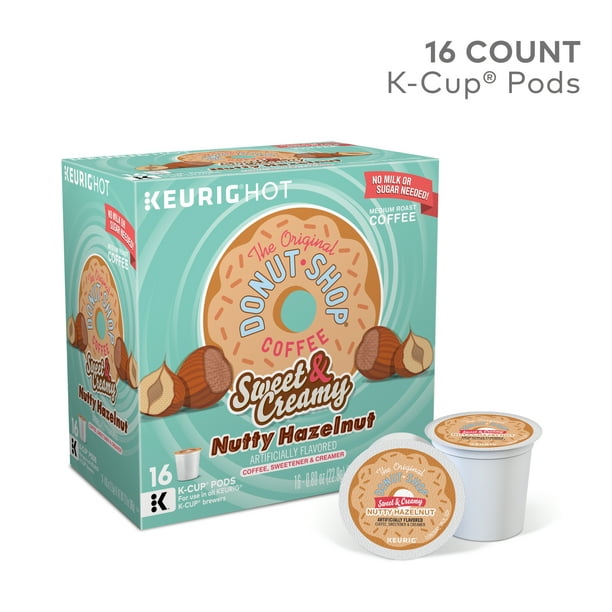 The Original Donut Shop Sweet & Creamy Nutty Hazelnut Flavored KCup Coffee Pods, Medium Roast