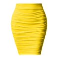 thumbnail image 5 of Wxolcjlv Womens Ruched Midi Skirt High Waist Bodycon Cut Office Daily Skirts, 5 of 5