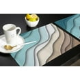 thumbnail image 4 of Modern Geometric Placemats Set of 6 Teal Blue Place Mats for Dining Room Dinner Table Ombre Abstract Washable Table Mats Kitchen Decorations, 4 of 5