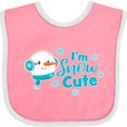 thumbnail image 3 of Inktastic I'm Snow Cute with Snowman and Snowflakes Christmas Boys or Girls Baby Bib, 3 of 4