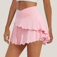 thumbnail image 2 of Cavosen Plus Size Skirts for Women High Waist Mini Skirts Solid Yoga Skirts Trendy Date Night Club Skirt with Pocket, 2 of 7